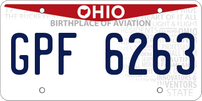 OH license plate GPF6263