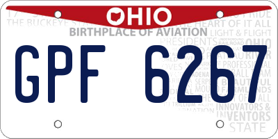 OH license plate GPF6267