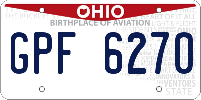 OH license plate GPF6270
