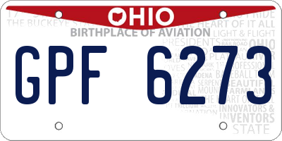 OH license plate GPF6273