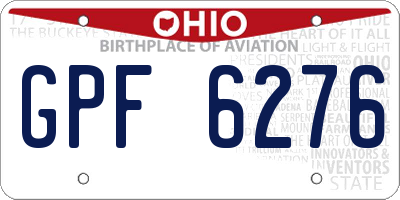 OH license plate GPF6276