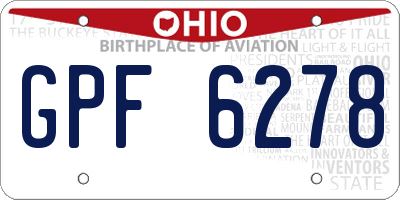 OH license plate GPF6278