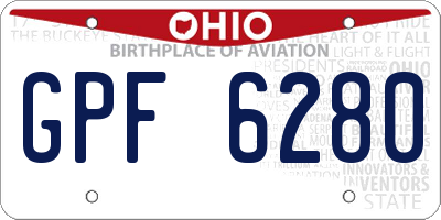 OH license plate GPF6280