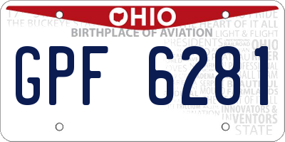 OH license plate GPF6281
