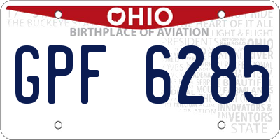 OH license plate GPF6285