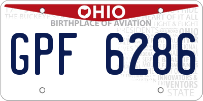 OH license plate GPF6286