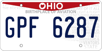 OH license plate GPF6287
