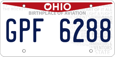OH license plate GPF6288