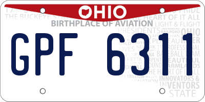 OH license plate GPF6311