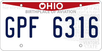 OH license plate GPF6316