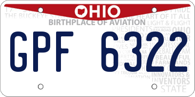 OH license plate GPF6322