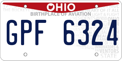 OH license plate GPF6324