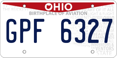 OH license plate GPF6327