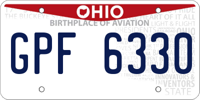 OH license plate GPF6330