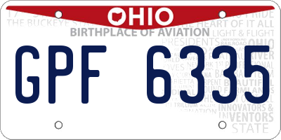 OH license plate GPF6335
