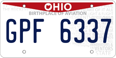 OH license plate GPF6337