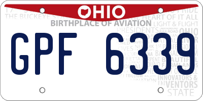 OH license plate GPF6339