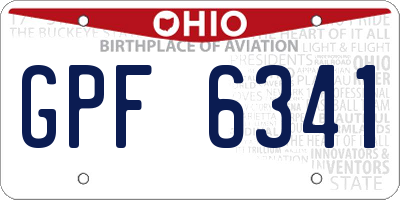 OH license plate GPF6341