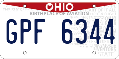OH license plate GPF6344