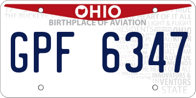 OH license plate GPF6347
