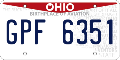 OH license plate GPF6351