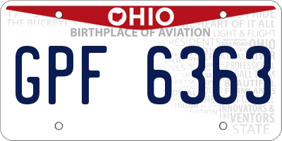 OH license plate GPF6363