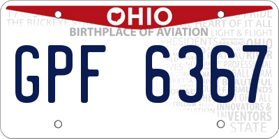 OH license plate GPF6367