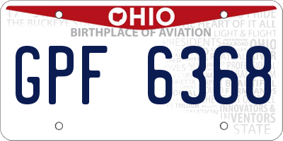 OH license plate GPF6368
