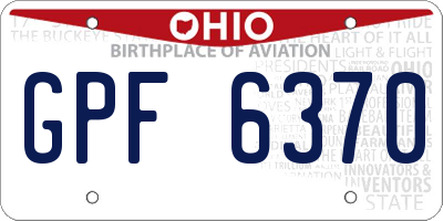 OH license plate GPF6370