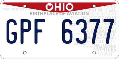 OH license plate GPF6377