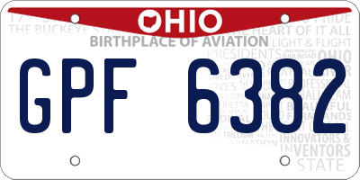 OH license plate GPF6382