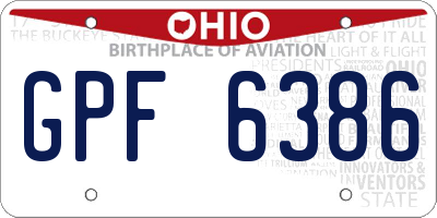 OH license plate GPF6386