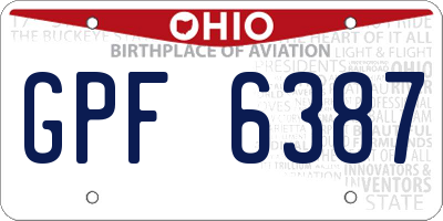 OH license plate GPF6387