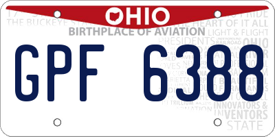 OH license plate GPF6388