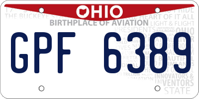 OH license plate GPF6389