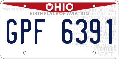 OH license plate GPF6391