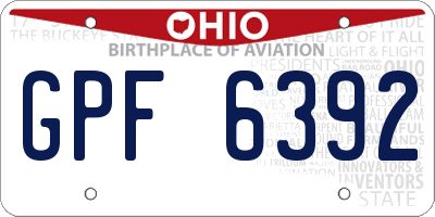OH license plate GPF6392