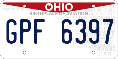 OH license plate GPF6397