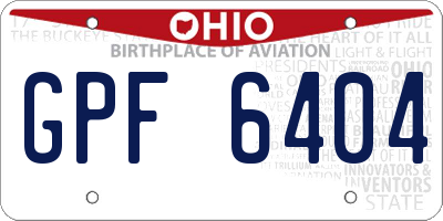 OH license plate GPF6404