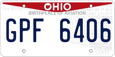 OH license plate GPF6406