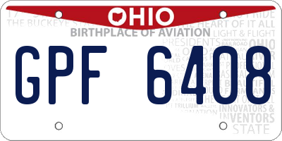 OH license plate GPF6408