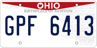 OH license plate GPF6413