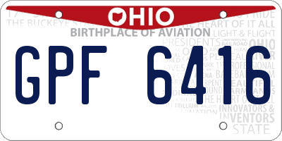 OH license plate GPF6416