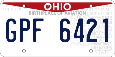 OH license plate GPF6421
