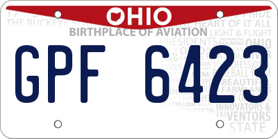 OH license plate GPF6423