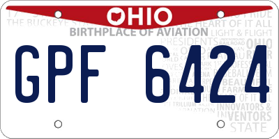 OH license plate GPF6424