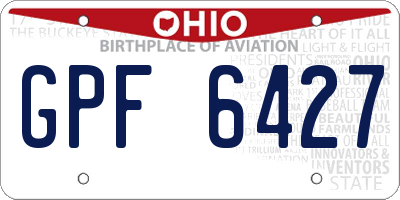 OH license plate GPF6427