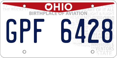 OH license plate GPF6428