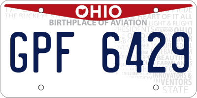 OH license plate GPF6429