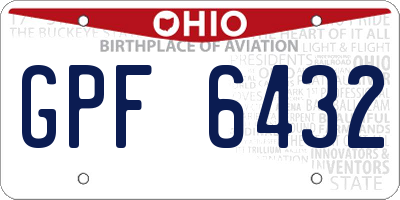 OH license plate GPF6432